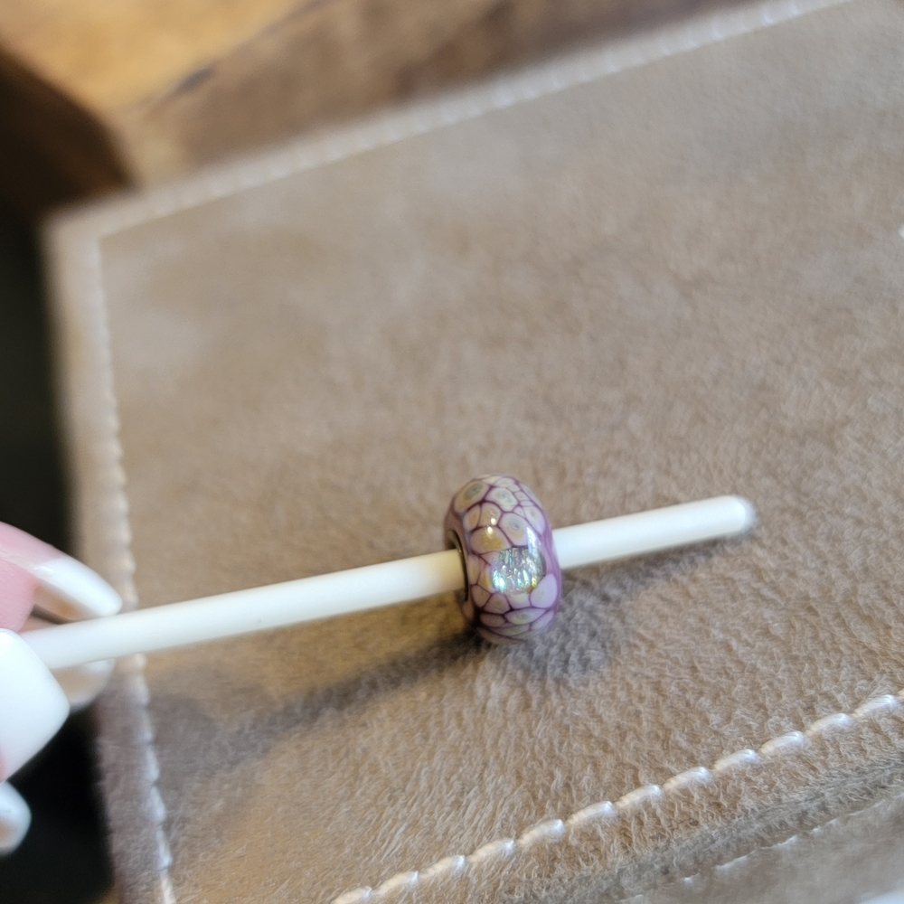 Trollbeads Sterling Silver Purple Glass Charm Bead